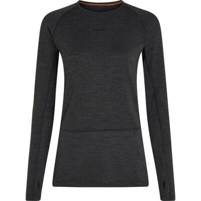 Icebreaker Women's Merino 260 ZoneKnit Long Sleeve Crewe Jet Hthr, L Icebreaker Women's Merino 260 ZoneKnit Long Sleeve Crewe Jet Hthr, L