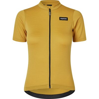 Women's GripGrab EXPLR Merinotech Short Sleeve Jersey Mustard Yellow, XS Women's GripGrab EXPLR Merinotech Short Sleeve Jersey Mustard Yellow, XS