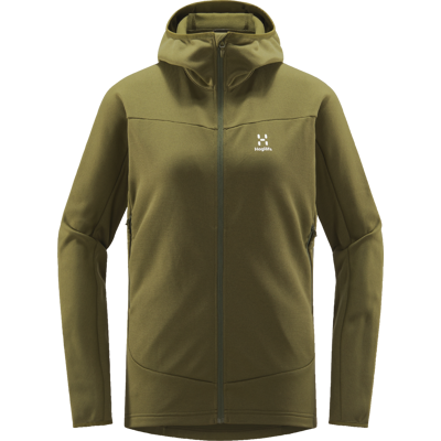 Haglöfs Frost Mid Hood Kvinde Oliven grøn - Hættetrøje i fleece Haglöfs Frost Mid Hood Kvinde Oliven grøn - Hættetrøje i fleece