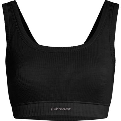 Icebreaker Women's Merino Rib Lotus Bra Black, XS Icebreaker Women's Merino Rib Lotus Bra Black, XS