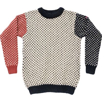 Devold Unisex Nordsjø Wool Sweater Offwhite/Navy/Marsala, S Devold Unisex Nordsjø Wool Sweater Offwhite/Navy/Marsala, S