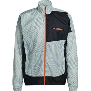 Adidas Men's Terrex Trail Running Printed Wind Jacket Lingrn/Maggre S, Lingrn/Maggre