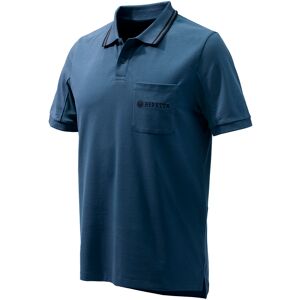 Beretta Men's Airmesh Polo Ss Blue Total Eclipse S, Blue Total Eclipse