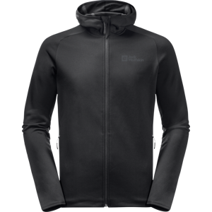 Jack Wolfskin Men's Baiselberg Hooded Full Zip Black L, Black