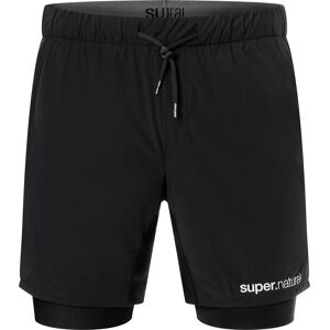 super.natural Men's Double Layer Shorts Jet Black L, Jet Black