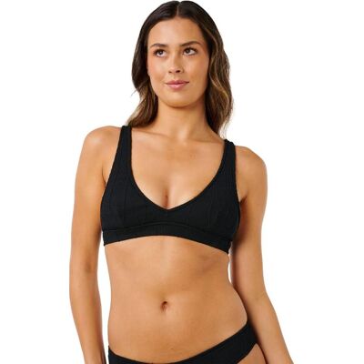 Rip Curl Women's Vibe Surf Multi Fit V Neck Bikini Top Black, L Rip Curl Women's Vibe Surf Multi Fit V Neck Bikini Top Black, L
