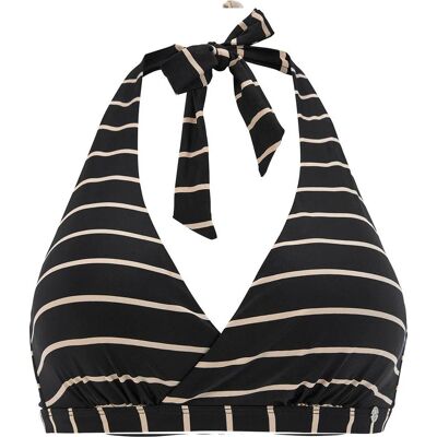 Swegmark Maui Halterneck Bikini Bra Black/beige Stripe, 80BC Swegmark Maui Halterneck Bikini Bra Black/beige Stripe, 80BC