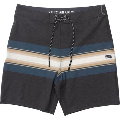 Salty Crew Men's Crew Stripe Boardshort Pirate Black, 30 Salty Crew Men's Crew Stripe Boardshort Pirate Black, 30