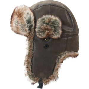 Avignon Unisex Flaps Hat Synthetic Leather Dark Brown, 58 Avignon Unisex Flaps Hat Synthetic Leather Dark Brown, 58