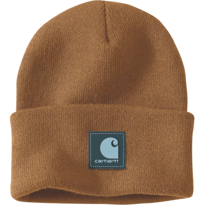 Carhartt Rubber Patch Watch Cap Beanie Brown/Dark Harbor Teal, One Size Carhartt Rubber Patch Watch Cap Beanie Brown/Dark Harbor Teal, One Size