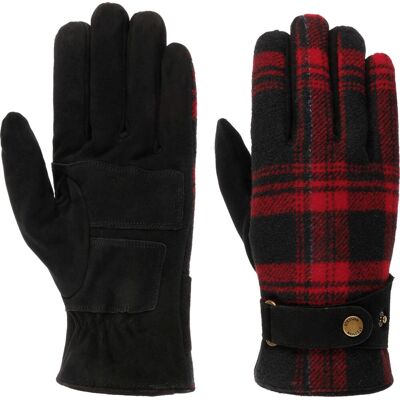 Stetson Men's Gloves Goat Suede/Shadow Plaid Black/Red, 8.5 Stetson Men's Gloves Goat Suede/Shadow Plaid Black/Red, 8.5