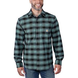 Carhartt Men's Flannel Long Sleeve Plaid Shirt Sea Pine M, Sea Pine