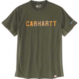 Carhartt Men's Force Flex Block Logo T-Shirt S/S Basil Heather L, Basil Heather