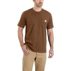 Carhartt Men's K87 Pocket S/S T-Shirt OILED WALNUT HEATHER S, OILED WALNUT HEATHER