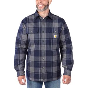Carhartt Men's Flannel Sherpa Lined Shirt Jacket Navy S, Navy