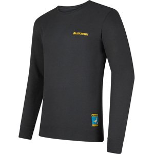 La Sportiva Men's Climbing On The Moon Sweatshirt Carbon/Giallo XL, Carbon/Giallo