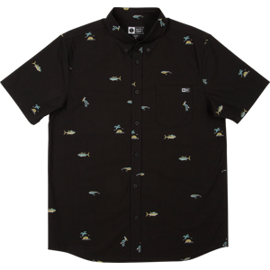 Salty Crew Men's Markets Ss Woven Black/Gold M, Black/Gold