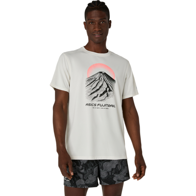 Asics Men's Fujitrail Logo Short Sleeve Top Cream, S Asics Men's Fujitrail Logo Short Sleeve Top Cream, S