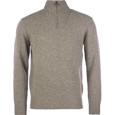 Barbour Men's Essential Lambswool Half Zip Knitted Jumper Dark Stone, S Barbour Men's Essential Lambswool Half Zip Knitted Jumper Dark Stone, S