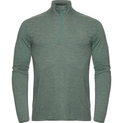 Hellner Men's Nunis Halfzip Long Sleeve Tee Laurel Wreath Melange, L Hellner Men's Nunis Halfzip Long Sleeve Tee Laurel Wreath Melange, L