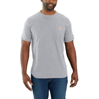Carhartt Men's Force Relaxed Fit Midweight Short-Sleeve Pocket T-Shirt Heather Grey, S Carhartt Men's Force Relaxed Fit Midweight Short-Sleeve Pocket T-Shirt Heather Grey, S