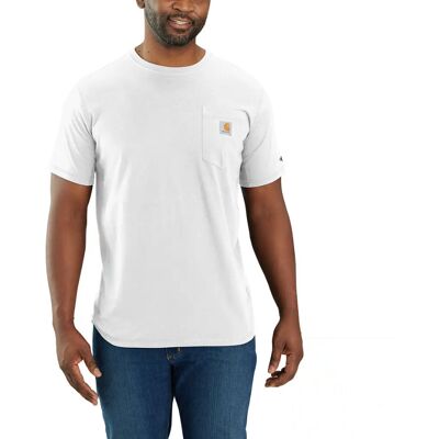 Carhartt Men's Force Relaxed Fit Midweight Short-Sleeve Pocket T-Shirt White, M Carhartt Men's Force Relaxed Fit Midweight Short-Sleeve Pocket T-Shirt White, M