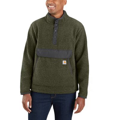 Carhartt Men's Relaxed Fit Fleece Pullover Basil Heather, M Carhartt Men's Relaxed Fit Fleece Pullover Basil Heather, M