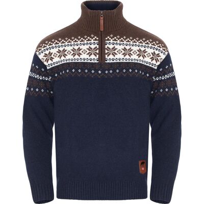 Gridarmor Men's Snøkrystall Half Zip Ullgenser Navy Blazer/bracken, M Gridarmor Men's Snøkrystall Half Zip Ullgenser Navy Blazer/bracken, M