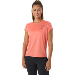 Asics Women's Fujitrail Logo Short Sleeve Top Papaya L, Papaya