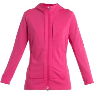 Icebreaker Women's Quantum III Long Sleeve Zip Hood Tempo/Electron Pink/Cb S, Tempo/Electron Pink/Cb