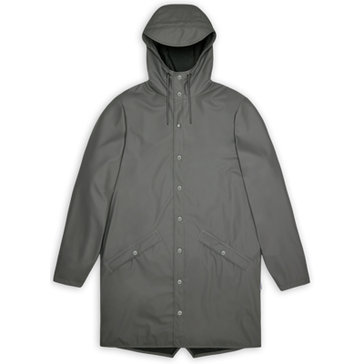 Rains Unisex Long Jacket Grey, M Rains Unisex Long Jacket Grey, M