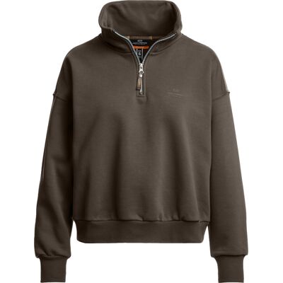Parajumpers Women's Zendaya Half-Zip Sweat Earth Brown, S Parajumpers Women's Zendaya Half-Zip Sweat Earth Brown, S