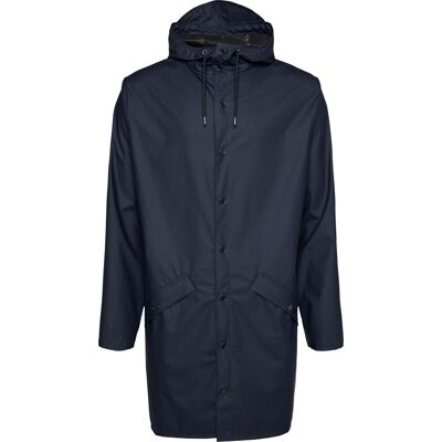 Rains Unisex Long Jacket Navy, S Rains Unisex Long Jacket Navy, S