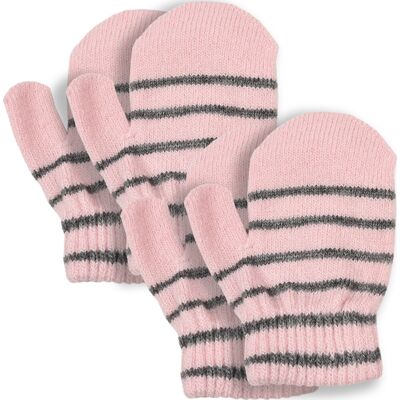 Lindberg Kids' Magic Wool Stripe 2-P Pink/Anthracite, 1-3y Lindberg Kids' Magic Wool Stripe 2-P Pink/Anthracite, 1-3y