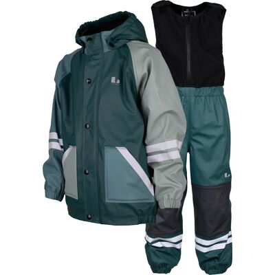 Lindberg Kids' Fagerhult Rain Set Fleece Lagoon/Mint Green, 110 Lindberg Kids' Fagerhult Rain Set Fleece Lagoon/Mint Green, 110