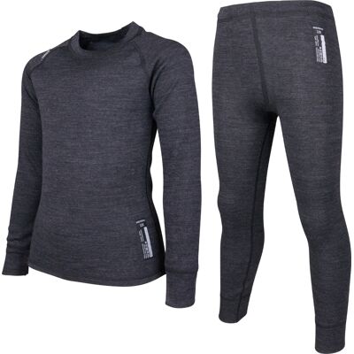 Lindberg Juniors' Merino Set Black Melange, 130 Lindberg Juniors' Merino Set Black Melange, 130