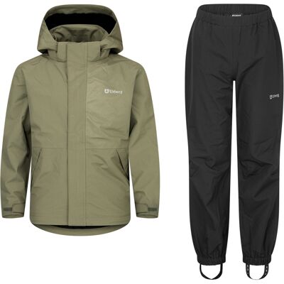 Urberg Juniors' 2L Rain Set Black/green, 110/116 Urberg Juniors' 2L Rain Set Black/green, 110/116