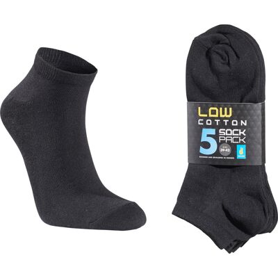 Seger Unisex Low Cotton Sock 5-pack Black, 35-38 Seger Unisex Low Cotton Sock 5-pack Black, 35-38