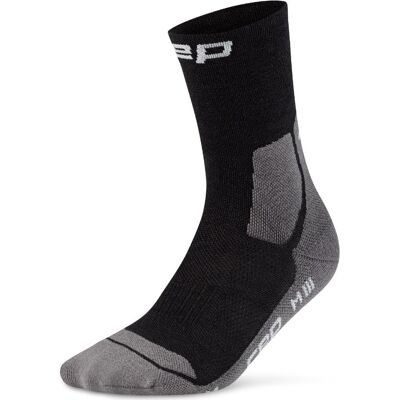 CEP Men's Hiking Light Cushion Socks Mid Cut Black/grey, III CEP Men's Hiking Light Cushion Socks Mid Cut Black/grey, III