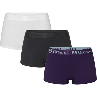 Urberg Women's Isane 3-pack Bamboo Boxers Black Beauty/Bright White/Grape, Black Beauty+Bright White+Grape, L Urberg Women's Isane 3-pack Bamboo Boxers Black Beauty/Bright White/Grape, Black Beauty+Bright White+Grape, L