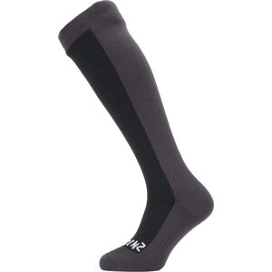 Sealskinz Waterproof Cold Weather Knee Length Sock Dark Grey/Black S, Black/Grey