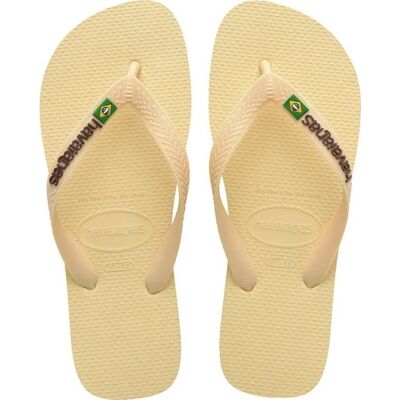 Havaianas Kids' Brazil Logo 9256 Buttercream, 41/42 Havaianas Kids' Brazil Logo 9256 Buttercream, 41/42
