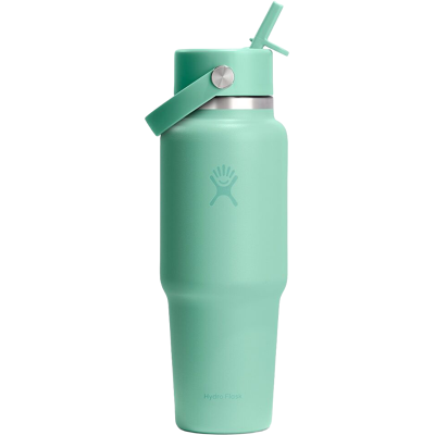 Hydro Flask 946 ml Wide Mouth Travel Bottle with Flex Straw Cap Mermaid Green, 0.946 L Hydro Flask 946 ml Wide Mouth Travel Bottle with Flex Straw Cap Mermaid Green, 0.946 L