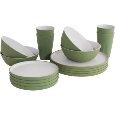 Outwell Gala 4 Person Dinner Set Green & Grey, OneSize Outwell Gala 4 Person Dinner Set Green & Grey, OneSize