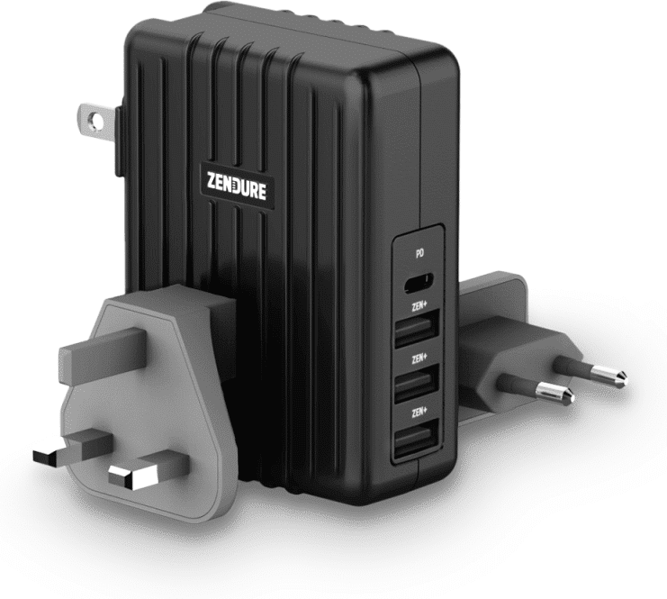 Zendure 45W 4-Port USB-C PD Wall Charger Sort Sort OneSize Zendure 45W 4-Port USB-C PD Wall Charger Sort Sort OneSize