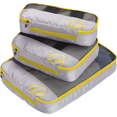 Go Travel Triple Packing Cubes Yellow, OneSize Go Travel Triple Packing Cubes Yellow, OneSize