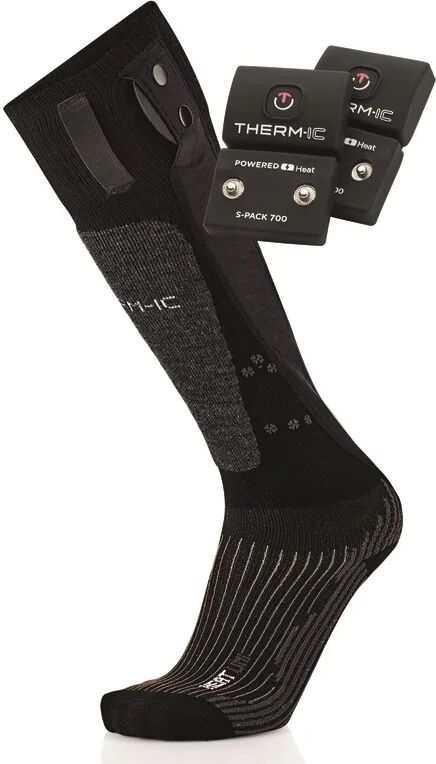 Therm-ic Powersock Set Heat Uni + S-Pack 700 V2 Sort Sort 45/47 Therm-ic Powersock Set Heat Uni + S-Pack 700 V2 Sort Sort 45/47