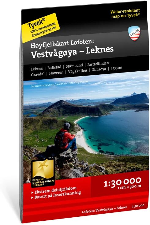 Calazo förlag Høyfjellskart Lofoten: Vestvågøya – Leknes  OneSize