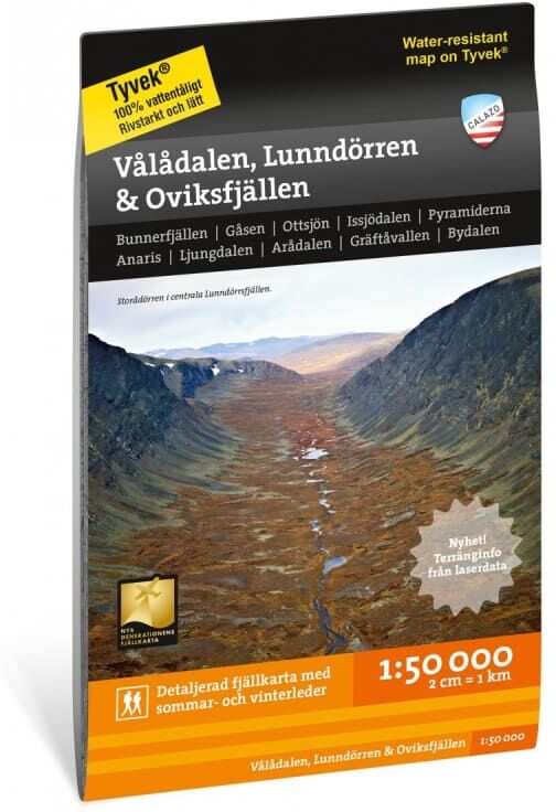Calazo förlag Vålådalen, Lunndörren & Oviksfjällen 1:50.000 Sort Sort OneSize
