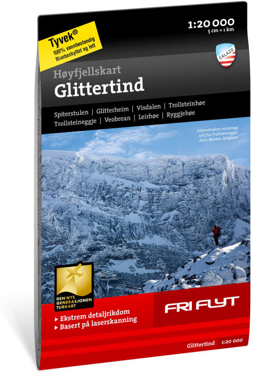 Calazo förlag Høyfjellskart Glittertind Sort Sort OneSize Calazo förlag Høyfjellskart Glittertind Sort Sort OneSize